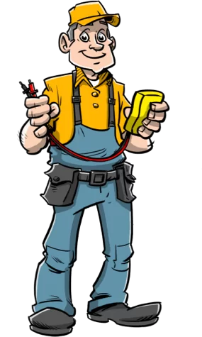 Service monteur lachend